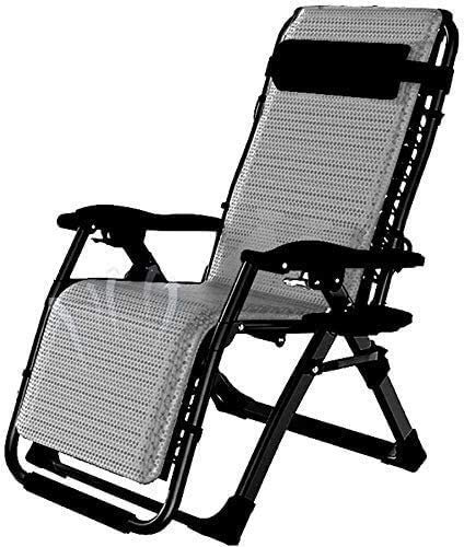 Chaise longue de terrasse inclinable et pliante avec coussin amovible 200 kg