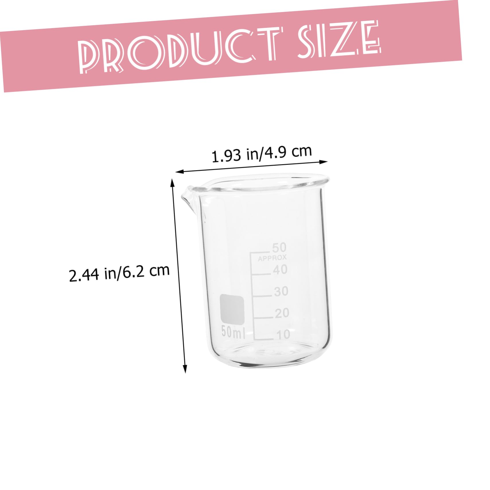 iplusmile Set 6 Pezzi Becher in Vetro Resistenti al Calore 50ml Scala Chiara e Becher Graduati per Progetti di Laboratorio e Uso in Cucina