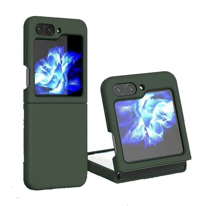 Image of MIDOS Back Cover Compatible with Samsung Z Flip 5 Silicone Case Full Protection Shock Proof Case for Samsung Galaxy Z Flip 5 (Dark Green)
