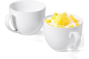 White Bone China Coffee Mugs, 22 oz Lightweight Porcelain Mugs Set of 2