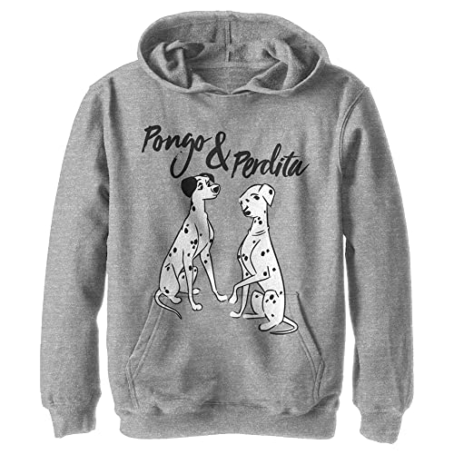 Sweat-shirt à capuche Disney Pongo Perdita pull enfant garçon gris chiné