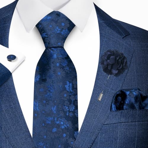 Image of joy alice 70 Colors Ties Set Men Mixed Color Necktie Handkerchief Cufflinks Brooch 3.15 Formal