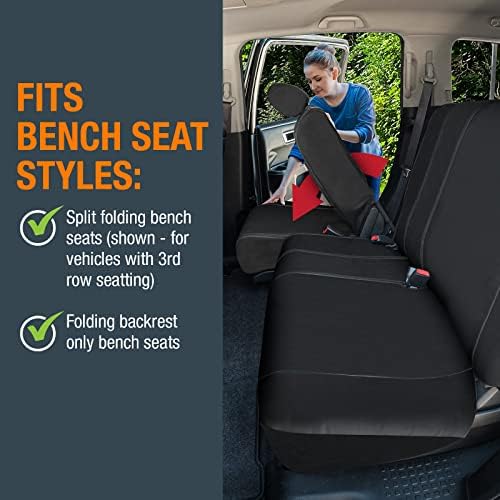 Leadpro SUV Rear Bench Seat Cover for 2nd or 3rd Row Split Folding Back Seats, Fits 60/40 or 40/60 Split Bench Seats or 50/50 Rear Third Row Backseat, Universal, Easy to Clean, Black Faux Leather 5 Leadpro SUV Rear Bench Seat Cover for 2nd or 3rd Row Split Folding Back Seats, Fits 60/40 or 40/60 Split Bench Seats or 50/50 Rear Third Row Backseat, Universal, Easy to Clean, Black Faux Leather