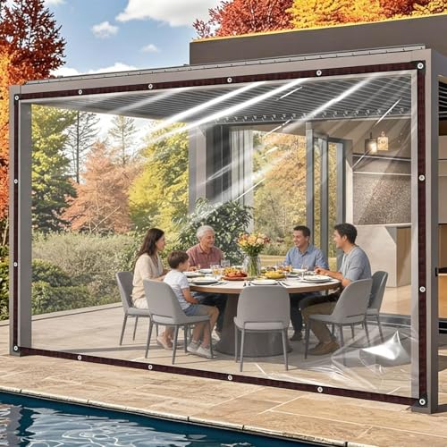 Lona transparente de 1.1x3.8 m con ojales para camping y camión 2