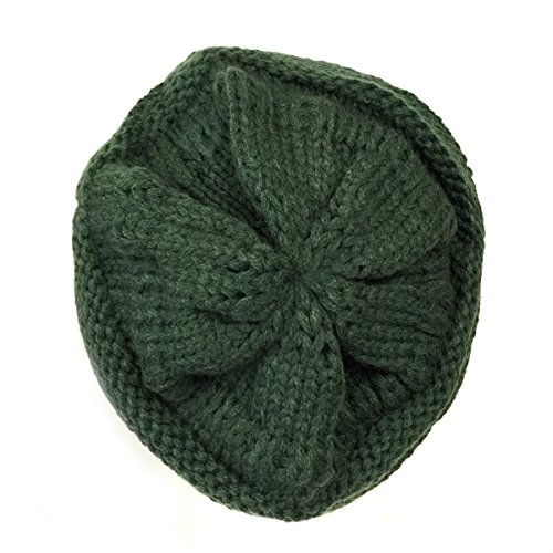 Wrapables Knitted Slouchy Winter Beanie Beret, Forest Green3