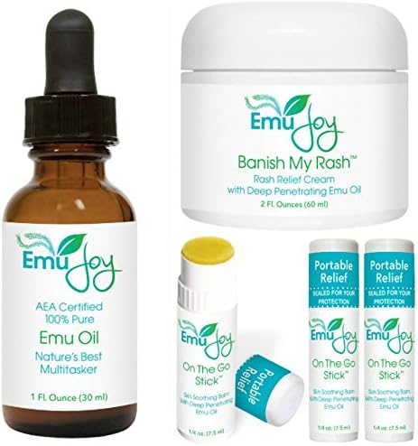 Emu Joy Soothe My Baby Kit Natural Organic Skin Soothers for Eczema Diaper Rash Cradle Cap, Set of 5