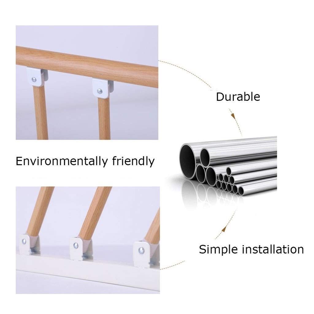 Redwood - Barandilla de cama para ancianos, plegable, con asa de asistencia y barra de parachoques para protección lateral de seguridad para adultos, acabado de secoya