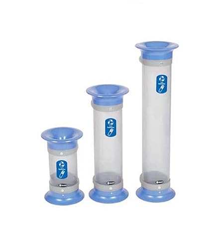 Miniatura 3 de Glasdon C-Thru - Tubo de reciclaje de batería 10Q (azul) - Papelera de reciclaje de batería pequeña - Tubo compacto de recolección de batería