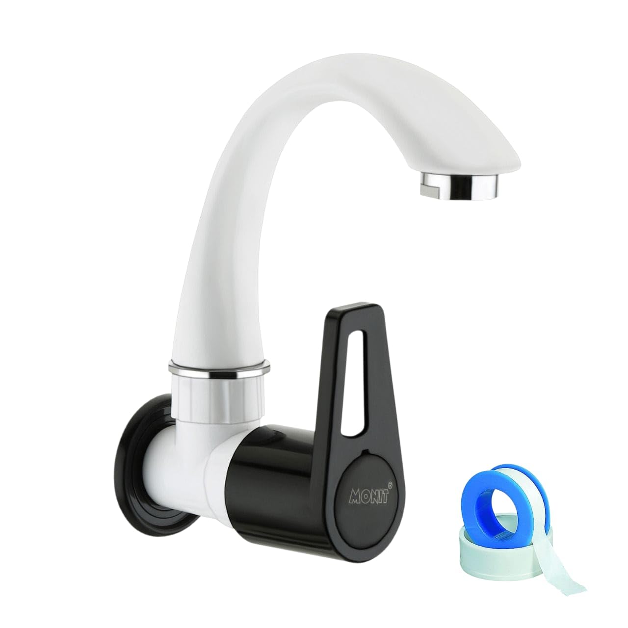 MONIT Eco Sink Cock Tap for Kitchen/Bathroom Wash Basins with Big Neck & Teflon Tape - Durable Plumbing Faucet