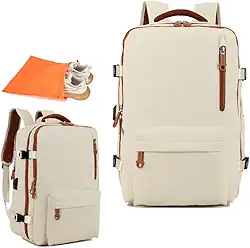 Mochila de Viagem Masculina Feminina Reforçada Executiva Grande Mochila para Notebook Trabalho Viagem Escola com Cabo de Aço Impermeável com Saídas USB Unissex + Capa para Tenis