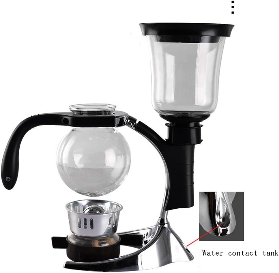 TEMKIN Cafetera Syphon Coffee Maker Japanese Style Vacuum Glass Siphon Pot Percolators 3 Cups Glass Tabletop Siphon Coffee Maker 500ml for Coffee or Tea Teapots (Color : Alcohol lamp, Size : 3 Cups