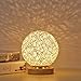 Lampada chiara creativa LED Night con paralume Tessuti a mano in legno Camera decorativo Lampada da comodino (White, 1PC)