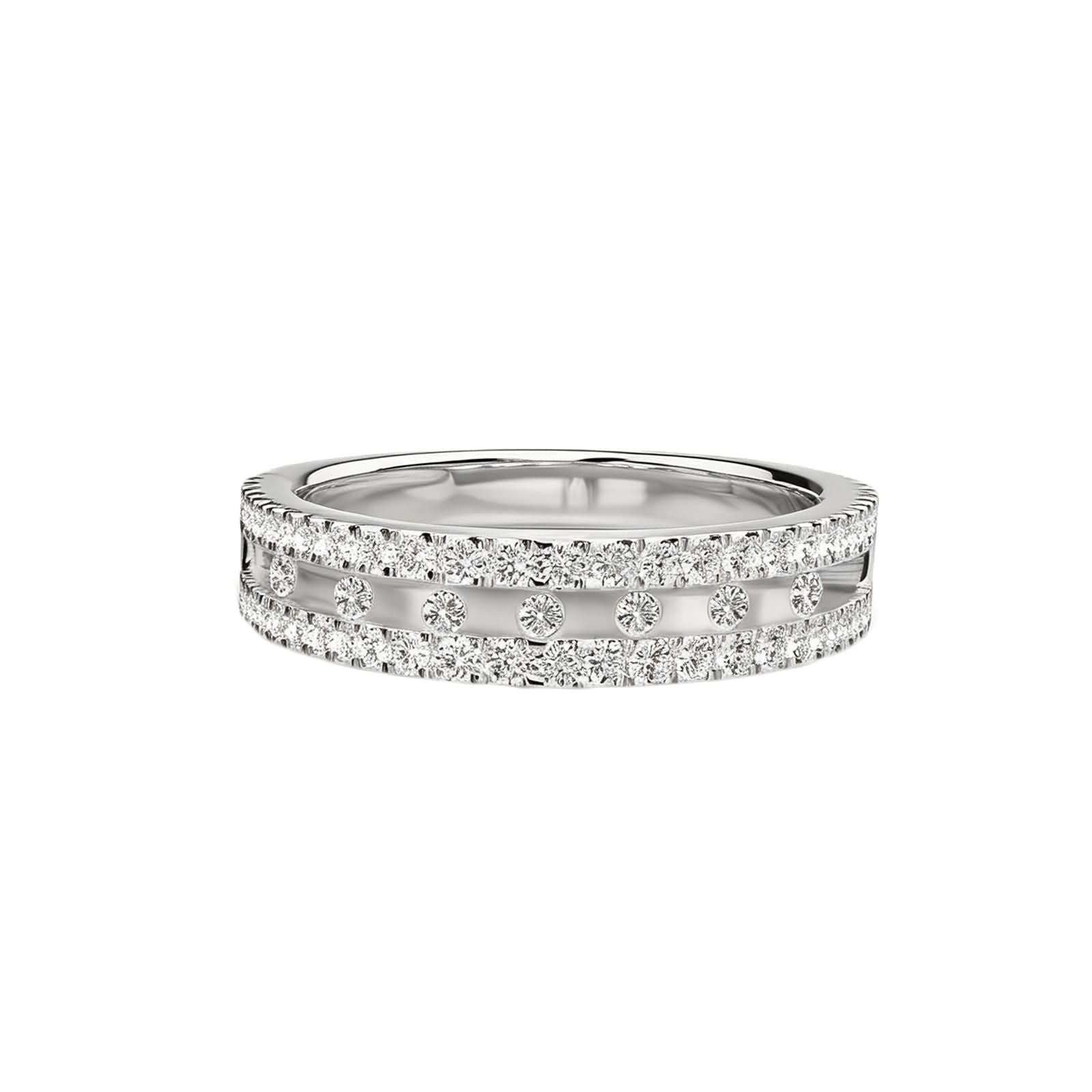 Anillo de compromiso de oro blanco de 9 quilates, 14 quilates y 18 quilates con moissanita