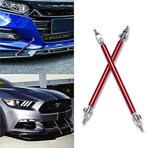 Rich Choices Adjustable 8"-11" Front Bumper Lip Splitter Diffuser Strut Rod Tie Bars Fit Most Vehicles,Red #TOP6