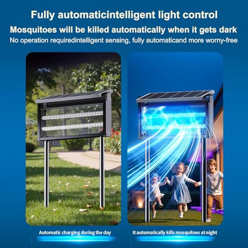 Solar Bug Zapper, 4500V Mosquito Zapper Fly Traps Outdoor Patio Waterproof - image 7