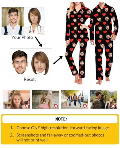 Custom Pajamas with Photo Personalized Pajamas Set for Women Men Couples Customized Face Sleepwear Nightwear Gift3
