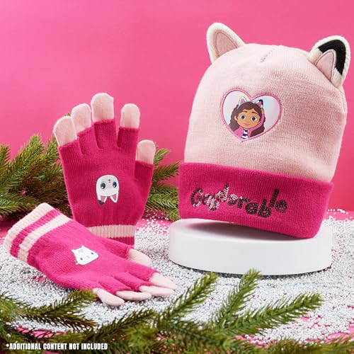 Gabby's Dollhouse Girls Winter Accessories Set, Beanie Hat and Gloves2