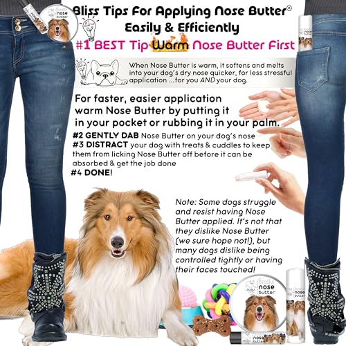 Image of The Blissful Dog Collie Nose Butter for Dry, Cracked Skin, Lick-Safe Dog Nose Balm with Moisturizing Shea Butter, Almond, Olive, and Essential Oils, Pet Supplies, Uncented, 0.50 oz.