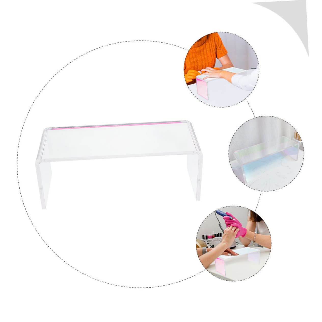 Cuscino Poggiamano in Acrilico Bianco Spesso per Unghie Supporto Stabile Polso Accessorio Semplice per Manicure Uso in Salone