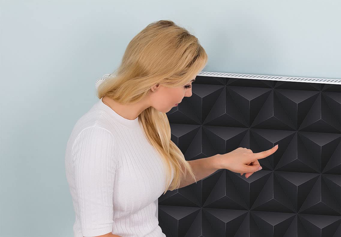 TMK ArtDeko Heizkörperverkleidung mit Magnet Stilvolle Material 60x60 Heizkörperabdeckung, Schwarz