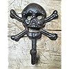 Miabe cast iron supplies for skull and crossbones towel hanger coat hat hooks hook pirate jolly roger for home decorbrown  urban country home decor