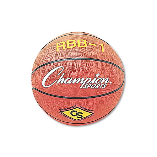 Champion Sports Rbb1 Rubber Sports Ball, for Basketball, No. 7, Official Size, Orange