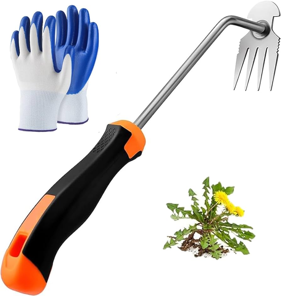 LAWFYMORI 150cm Weed Remover Tool With Long Handle, Garden Weeding Tool