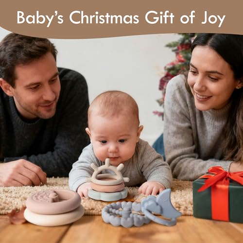 image for Moonkie Stacks of Circles Soft Teething Toy | Educational Learning Bab