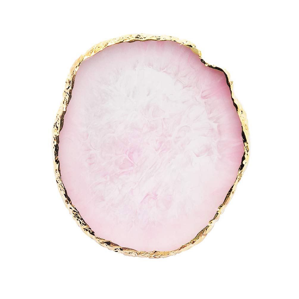 JASSINS Resin Nail Art Palette,Nail Art Painting Mixed Color Palette Gold Edge Nail Gel Color Makeup Display Board(Pink) : Beauty & Personal Care
