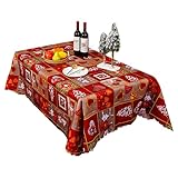 Dmuzsoih Mantel de Navidad, mantel rectangular decorativo de 150 x 180 cm, mantel lavable para catering, eventos, reuniones, banquetes, mesas de cocina