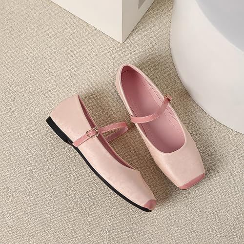 Women's Dressy Ballet Flats Shoes,Elegant Print Close Square Toe Mary Jane Flats,for Women Work Office Casual Shoes4