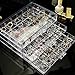 Earring Storage Box Organizer 3 Drawers Acrylic Jewelry Storage Box Holder Transparent Jewelry Display Stand with 72 Small Compartments Gift for Women Girls