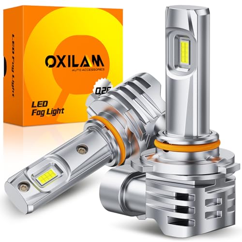 Image of OXILAM H10 9145 LED Fog Light Bulbs, 65000LM 6500K Cool White, 1200% Brightness H10 9140 9040 9045 LED Fog Lights, Play and Plug, Non-polarity, Pack of 2