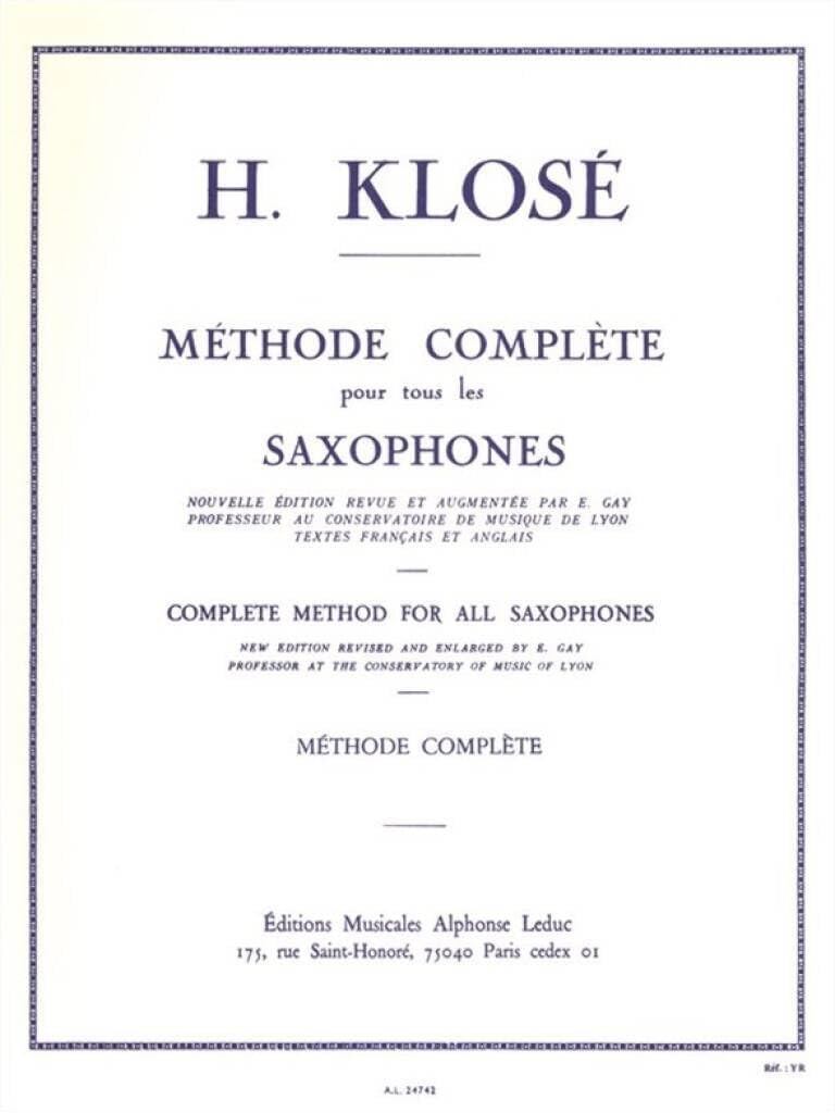 METHODE DE SAXOPHONE COMPLETE (FRANCAIS-ANGLAIS)