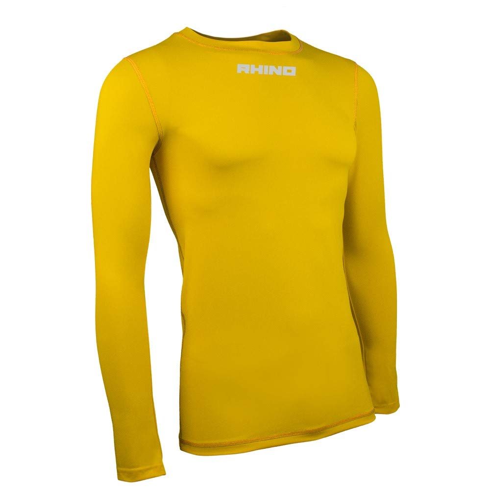 Rhino Tagless Baselayer Base, Unisex niños, Amarillo, 9-10 años