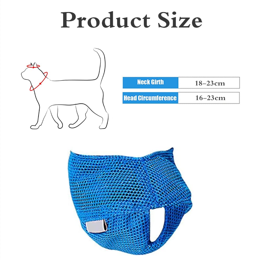 Cat Muzzle Breathable Kitten Mesh Muzzles Breathable Mesh Muzzles with Muzzle Anti Bite Anti Meow for Preventing Cats from Biting Meowing Chewing Scratching - Image 4