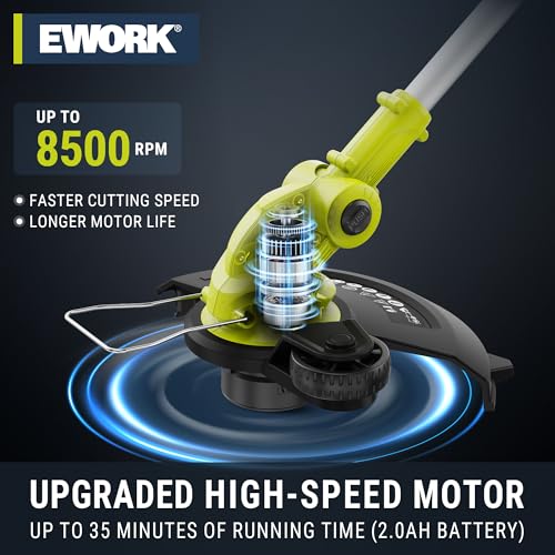image for EWORK 20V Electric Weed Wacker 12-Inch Trimmer and Edger with Auto Lin