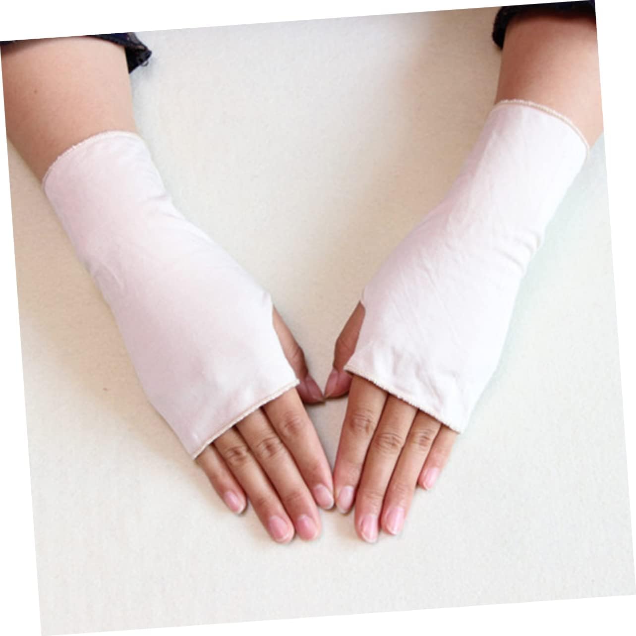 OUNONA 4Pairs UV Protection Gloves for Women Fingerless Sunblock Driving Gloves with Extended Sleeve for Outdoor Activities Random Color Selection