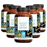 NATURTREU® Nervenstark – Vitamin B-Komplex (B1–B12) mit 3 aktiven Kofaktoren – Vorteilsbundle 5er Paket – Alle 8 B-Vitamine – vegan – hochdosiert