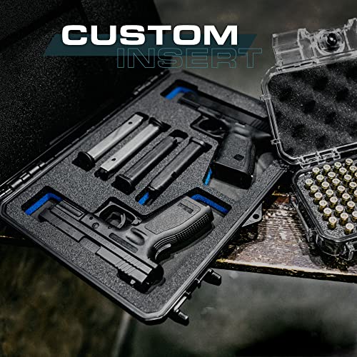 Seahorse 85 Fp2 Heavy Duty 2 Pistol Case - Tsa Approved/Mil Spec / Ip67 Waterproof/Usa Made For Firearms, Pistols, Handguns; Stores 2 Pistols And 12 Magazines #TOP1