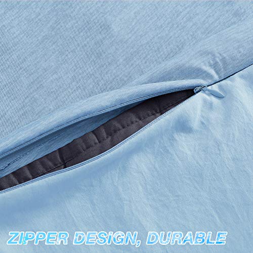 Image of EXQ Home Weighted Blanket Cover 41x60-Twin Size Premium Soft Duvet Cover for Kids Weighted Blanket with Zipper,Machine Washable for Hot Sleeper in Summer(Blue,Duvet Cover Only)