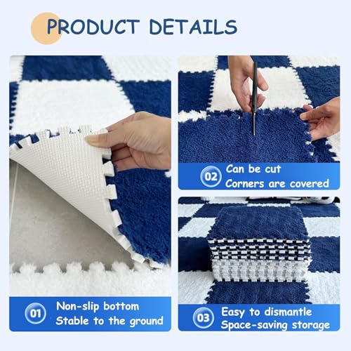 Tapis en mousse douce pour aire de jeux enfant en dalles emboîtables violettes ELzEy