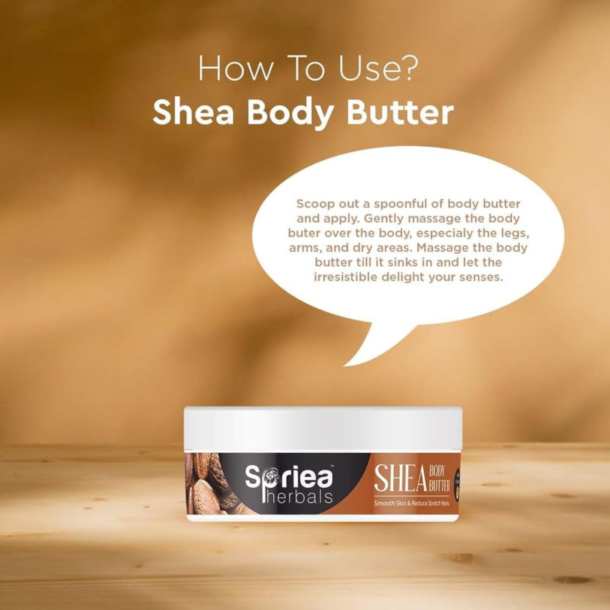 Natural Shea Body Butter Cream with Vitamin E, Deep Nourishment