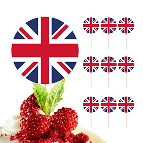 10 peças Queen Jubilee Cupcake Decoração,Union Jack Cake Decorations Patriotic British Cake Picks |