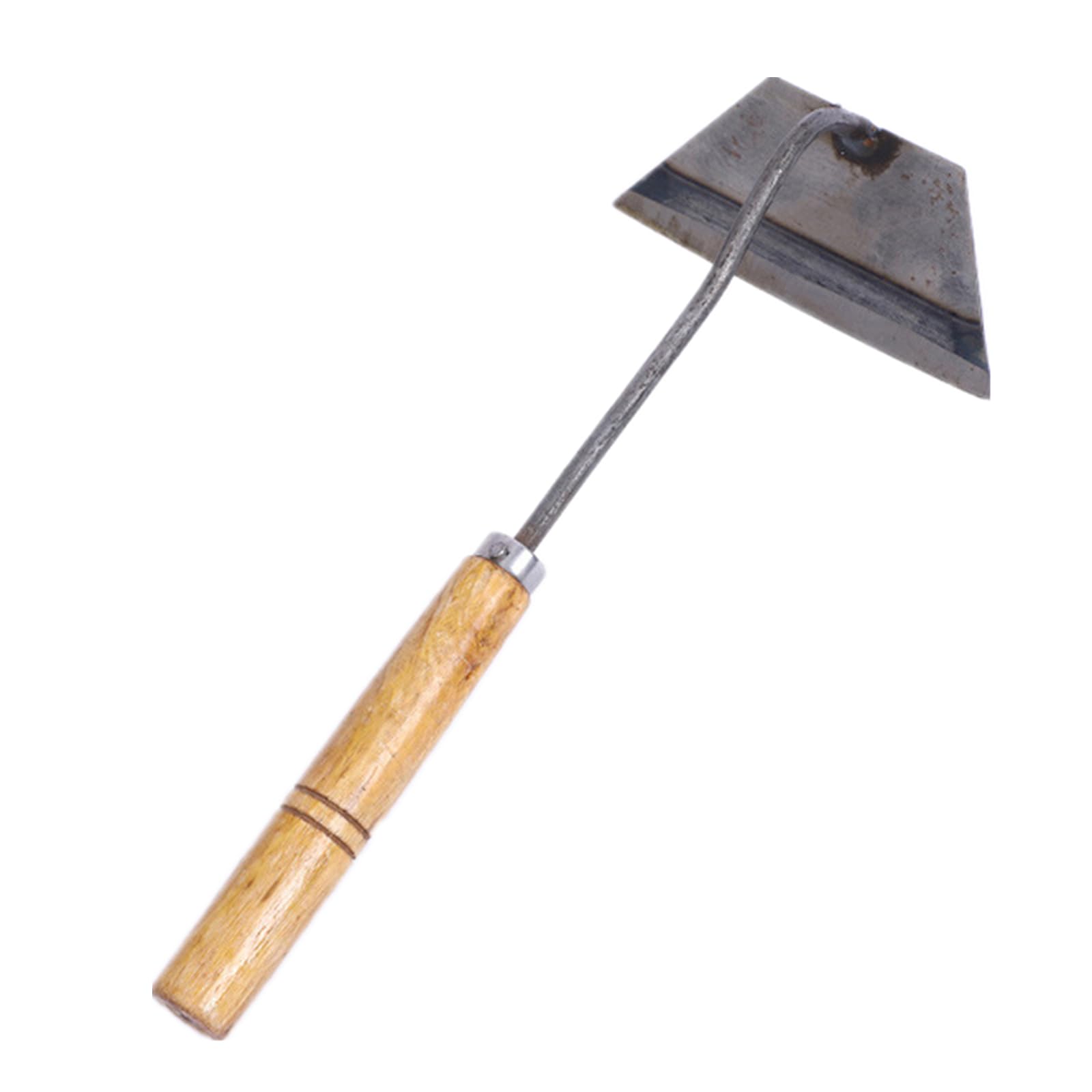 Michear Zappa da giardino con manico in legno e manico in legno, multiuso, per trapiantare terreni sciolti, strumento per tirare, piantare verdure agricole (zappa trapezio #A