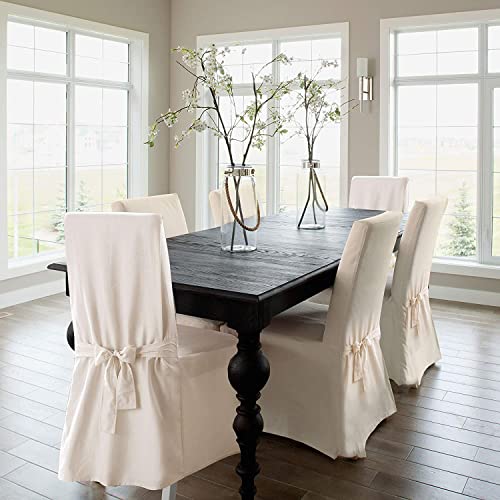 Surefit SF15395 Home Décor Duck Solid Long Full Length Dining Room Chair One Piece Slipcover thumb #2