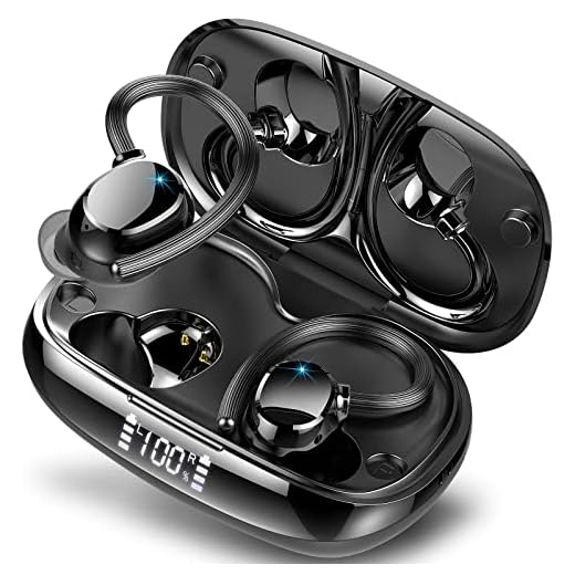 Wireless Earbuds, HiFi Stereo Sport Bluetooth 5.3 Headphones with Earhooks, 48H Deep Bass in-Ear Headphones with LED Display, Noise Cancelling, IP7 Waterproof Earphones Built-in Microphone for Running