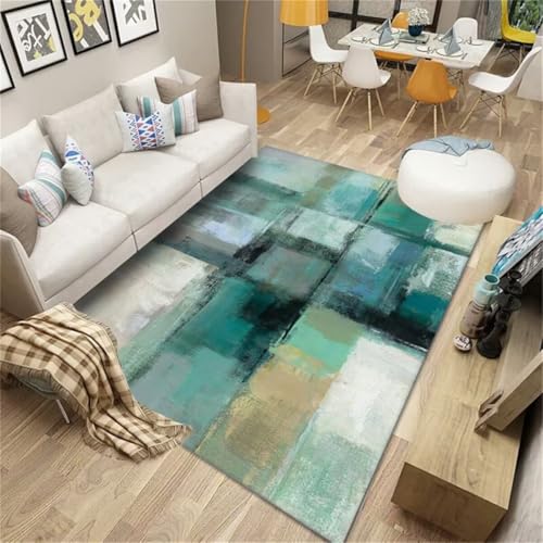 Tapis d'entrée modèle abstrait vert pour sublimer votre bureau