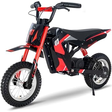 EVERCROSS EV12M Kids Ride On Motorcycle, Electric Motorcycle with 300W Motor, 3 Speed Modos, 9.3Miles Long-Range, 12'' Pneumatic Tire, Motor Cross for 110cm+ Height