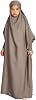 IKADEX Girls Muslim Dress One-piece Abaya Hijab Satin Hooded Kaftan Arabic Islamic Prayer Robe